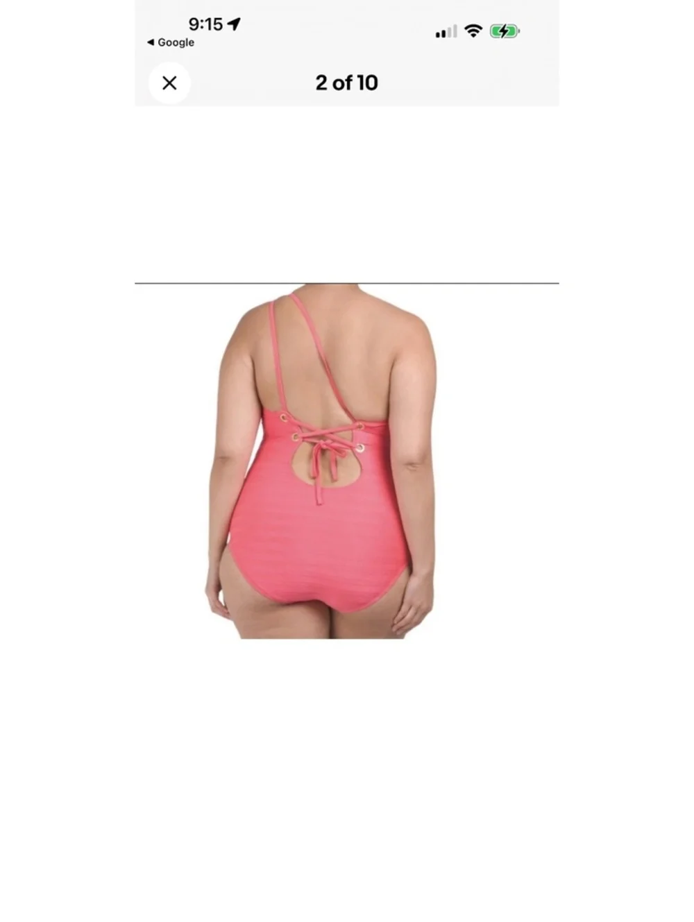 LA BLANCA plus size 18W one shoulder lace up tie back one piece swimsuit